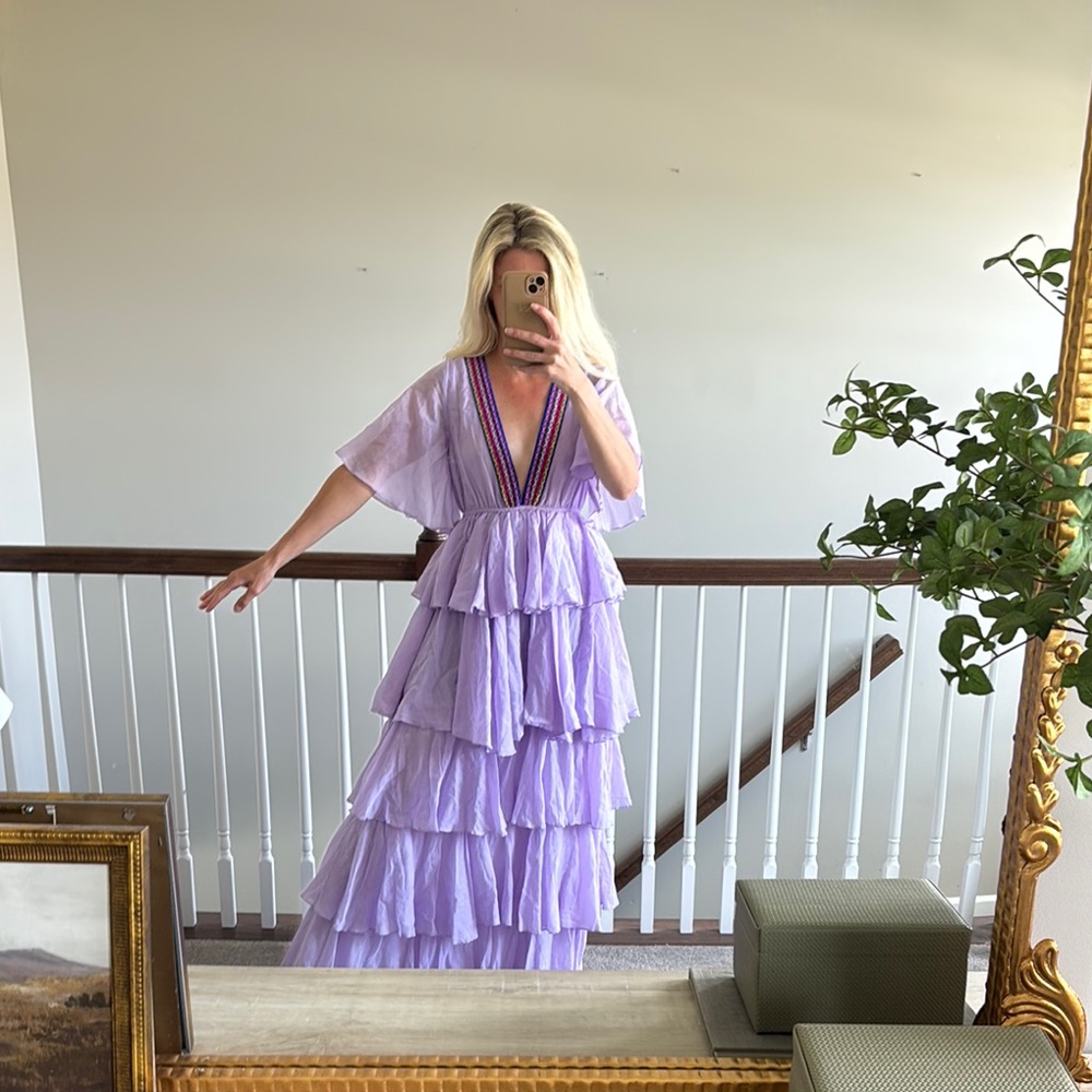 Elegant Lavender Tiered Dress